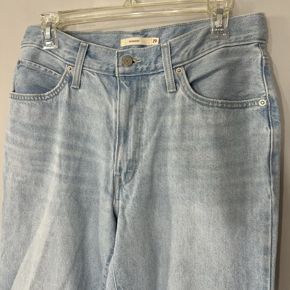 Levis Womens Y2K Style Mid Rise 94s Baggy Wide Leg Jeans Sz 29 Lightwash Skater - Picture 12 of 15